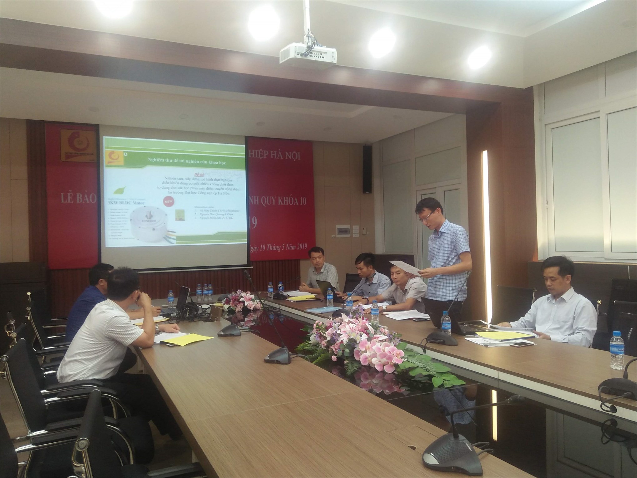 Nghiệm thu đề án NCKH cấp đơn vị: Nghiên cứu xây dựng mô hình thực nghiệm điều khiển động cơ một chiều không chổi than, áp dụng cho các học phần Máy điện, Truyền động điện tại trường Đại học Công nghiệp Hà Nội