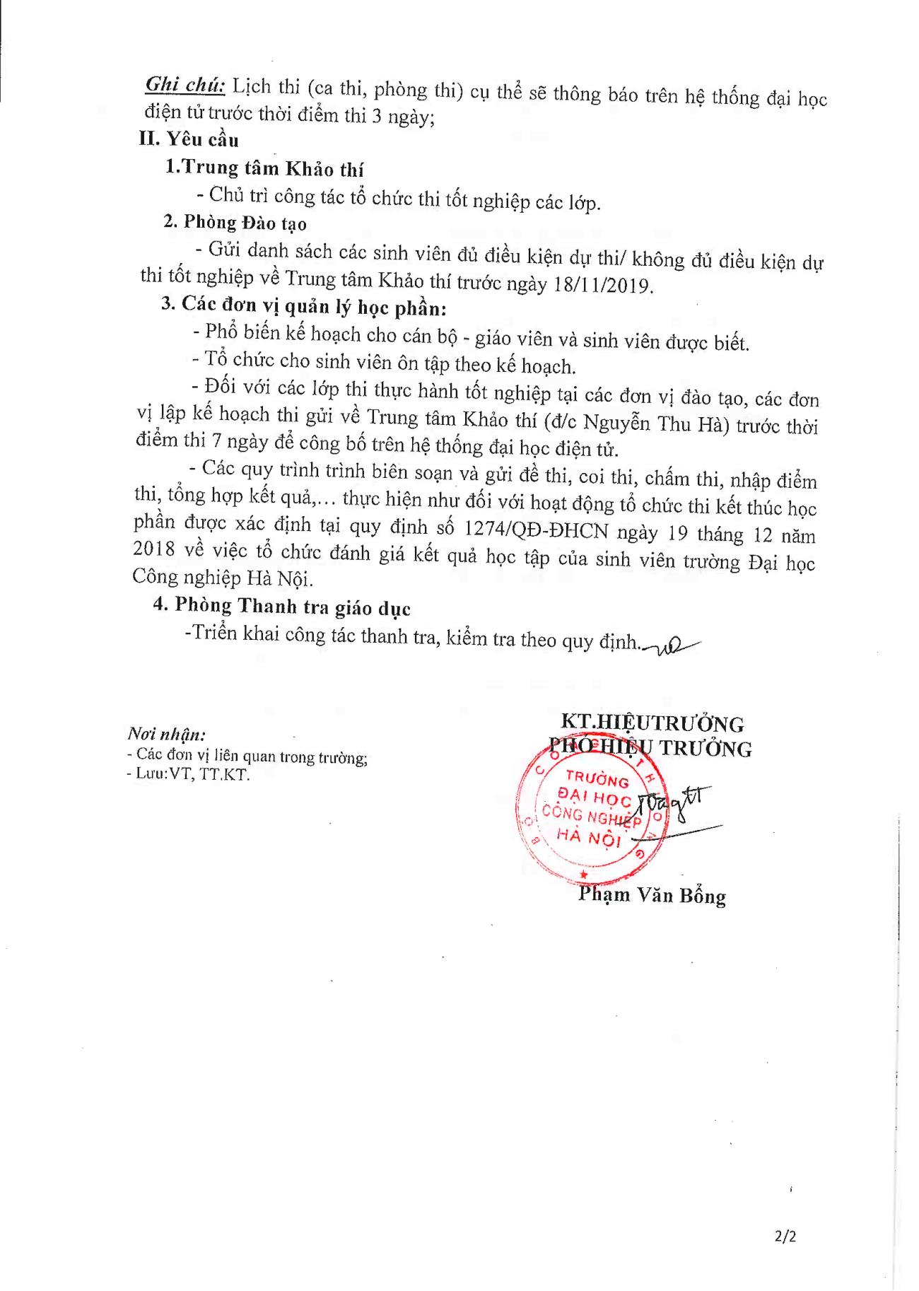 Kế hoạch ôn và thi tốt nghiệp hệ cao đẳng giáo dục nghề nghiệp K19