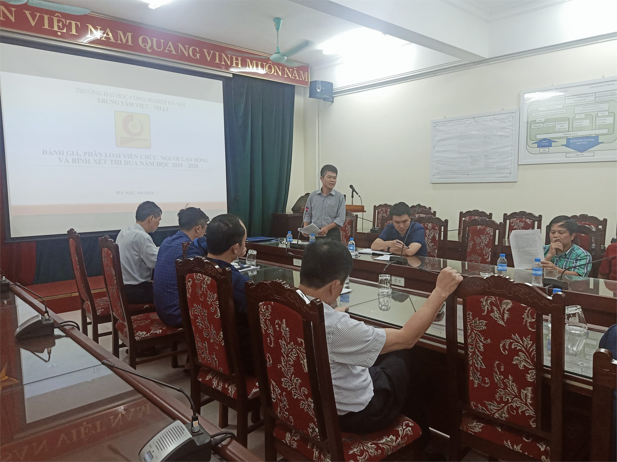 Công đoàn Trung tâm Việt Nhật bình xét thi đua năm học 2019 – 2020