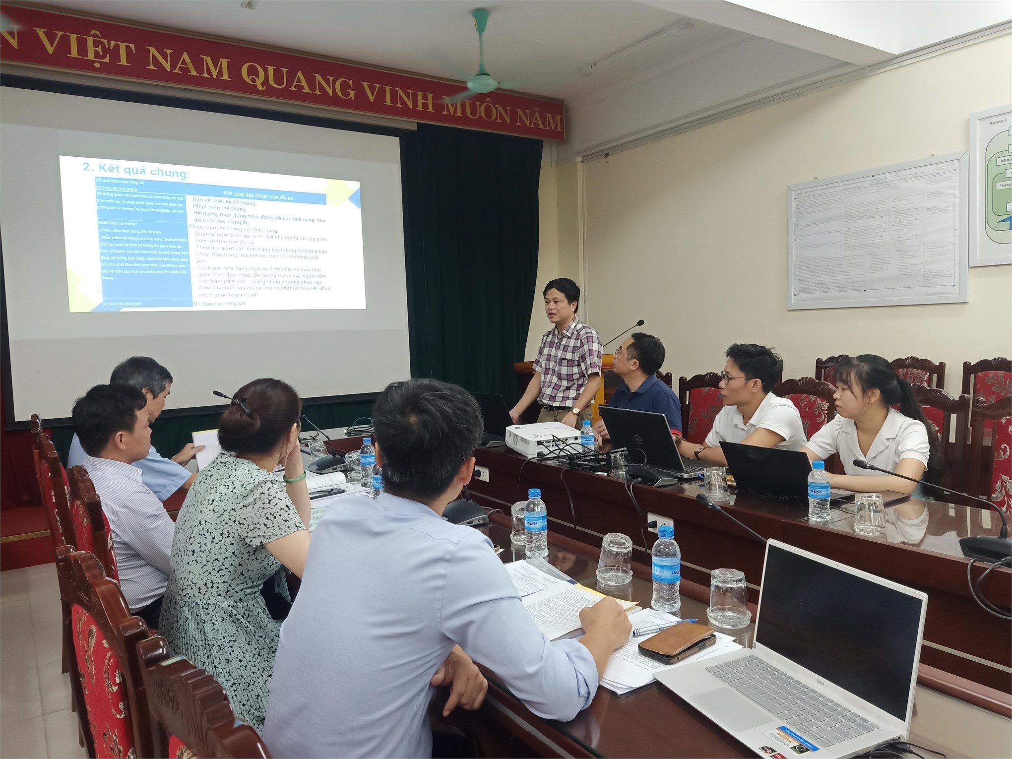 Nghiệm thu đề tài nghiên cứu khoa học cấp đơn vị: “Nghiên cứu, xây dựng hệ thống giám sát và cảnh báo an toàn cháy nổ cho Trạm biến áp phân phối, tủ điện phân phối chính và máy phát điện dự phòng cho trường Đại học Công nghiệp Hà Nội”